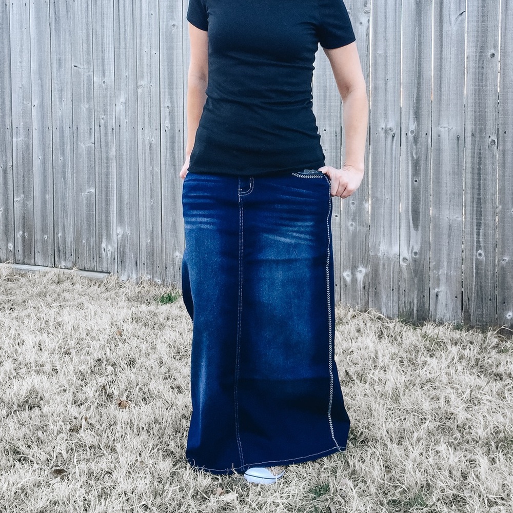 Maxi Long Denim Skirt